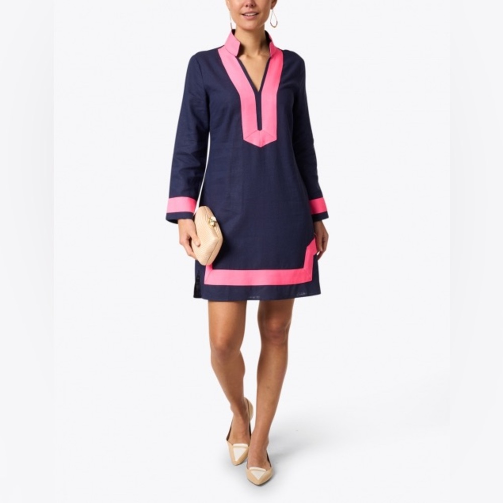 Sail to Sable Navy and Pink Linen Tunic